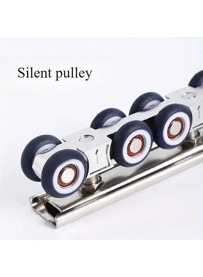 Set of 2 Zinc Alloy Silent Sliding Door Hanging Wheels 8 Wheel Set Max Load 341 72LB - Image 3